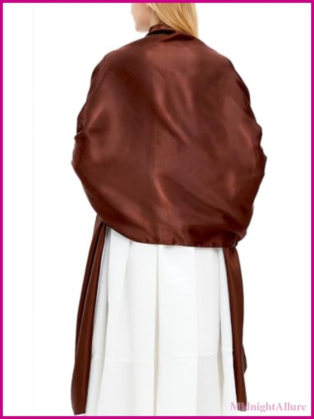 Extra Long Satin Shawl Wrap for Women Evening Dress Wedding Bridal Party